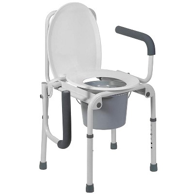 DMI Portable Deluxe Commode, FSA HSA Eligible, Drop Arm Commode For Easy Transfers