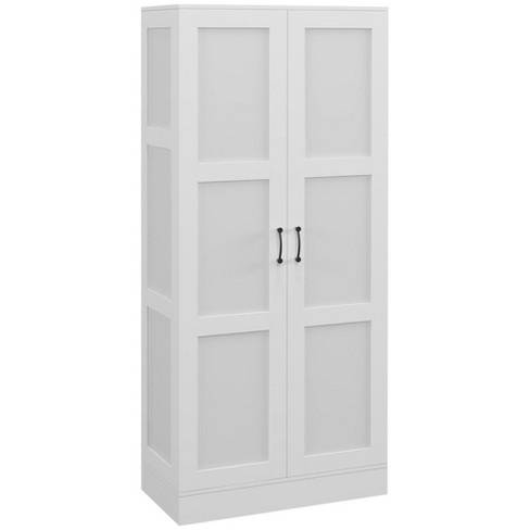 HOMCOM 71 Tall Shoe Cabinet for Entryway, Narrow Shoe Rack Storage Organizer, White