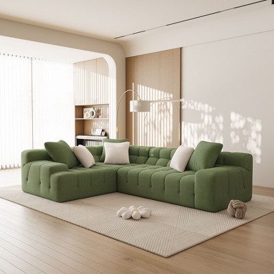 L-Shape Sectional Couch with Chaise,Modern Modular Sofa with Deep Seat, Upholstered Couches for Living Room Bedroom,No Assembly Required