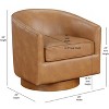 GDFStudio Halden Faux Leather Upholstered Barrel Swivel Chair with Wood Base - 3 of 4