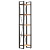 vidaXL Industrial Style 5-Tier Bookcase - Solid Acacia Wood with Powder-Coated Steel Frame - Home Office Library Organization - 2 of 4