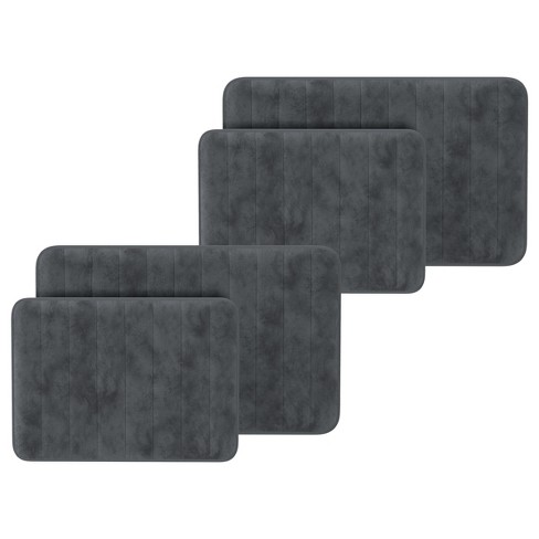 Lavish Home 4pc Memory Foam Bath Rug Set, Gray : Target