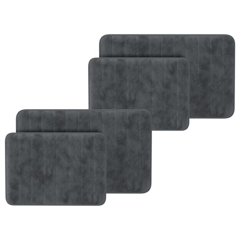 Lavish Home 2 Piece Memory Foam Bath Mat Set - Blue