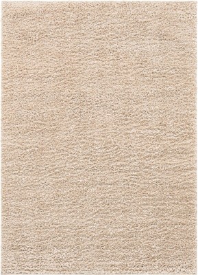 Ivory Rectangular Stain-Resistant Shag Area Rug