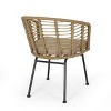 Randy 2pk Outdoor Wicker Chairs with Cushions - Light Brown/Beige - Christopher Knight Home: UV & Water-Resistant Patio Accent Armchairs - 4 of 4