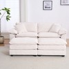 84.6" Convertible Sectional Sofas Corduroy 2-Seater Sofa with 2 Ottomans, 2 Back Pillows & 2 Toss Pillows ¨C Deep Seat Couch for Living Room - 2 of 4