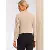 INSPIRE CHIC Women's Collarless Work Office Long Sleeve Cropped Blazers - 4 of 4