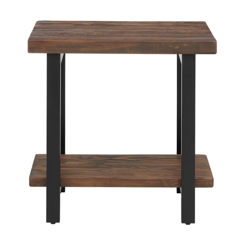 Pomona Solid Wood and Metal End Table with Shelf - Alaterre Furniture, 3 of 12