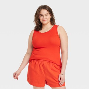Women's Slim Fit Ribbed Tank Top - A New Day™ - 1 of 4