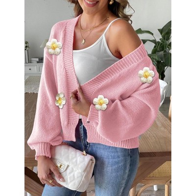Women's Fall Winter Casual Long Sleeve Open Front Cable Knit Sweater Cardigans Hand Crocheted Outerwear Coats Shirt Top Jacket