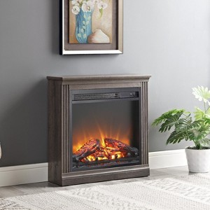 Kumasinova Electric Fireplace Insert,Thin Heater Fireplace with Realistic Flame and Log Set,1400W Heater,Black - 1 of 4