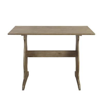 Sasha 50" Natural Wood Corner Dining Nook with Wheat Cushions