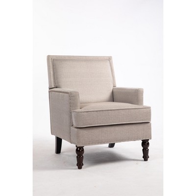 TOAOTBNBO Solid Wood Accent Chair with High Back, Modern Armchair with High Density Foam Upholstered Chair Comfy Lounge Chair for Bedroom