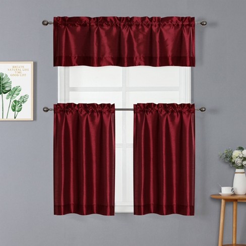 Kate Aurora Parisian Living Complete 3 Piece Lightweight Sheer Cafe Kitchen Curtain Tier & Valance Set - image 1 of 4