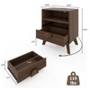 Modern Fluted Night Stand, Bedroom Nightstand with USB Charging Station, Wood Fluted Bedside Table - 3 of 4
