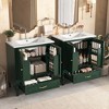 60" Double Bathroom Vanity with Ceramic Sinks, 2 Cabinets, 2 Drawers, Soft-Close Doors, Freestanding Vanity - 3 of 4