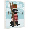 Amanti Art 23"x28" Black Labrador Skiing by Fab Funky Framed Canvas Wall Art Print - 2 of 4