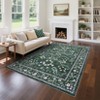 Floral Washable Area Rugs Non-Slip Non-Shedding Contemporary Accent Rugs - 3 of 4