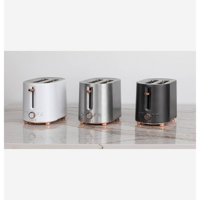 Matte White 2-Slice Stainless Steel Toaster with Wide Slots