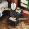 2 Drawer Nightstand for Bedroom, Small Bedside Furniture, Night Stand, End Table with Fabric Bins for Bedroom, Closet, Entryway - 4 of 4