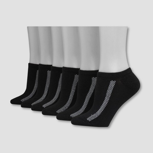Hanes Premium Women's 6pk Cushioned No Show Socks - White 5-9
