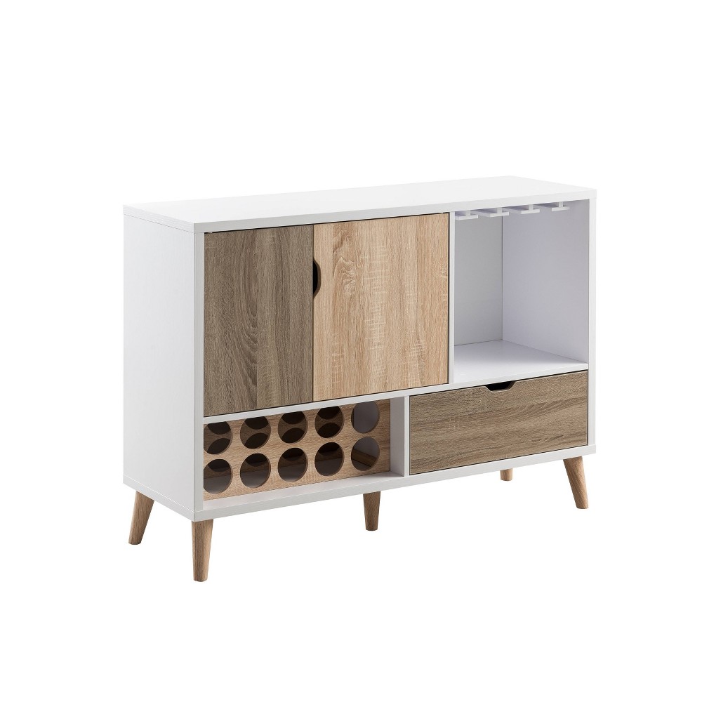 Photos - Storage Сabinet Hoff Contemporary Buffet Glossy White and Weathered Sand - HOMES: Inside +