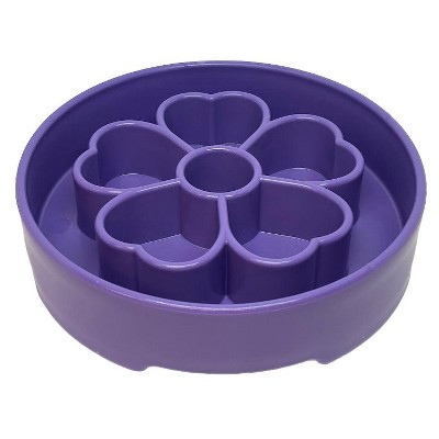 Pink Flower Design Slow Feeder Dog Bowl