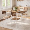 5 Piece Dining Table Set, Dining Table and Chairs Set for 4, Kitchen Table Set for Dining Room Kitchen Apartment, indoor and outdoor，White and Brown - 3 of 4