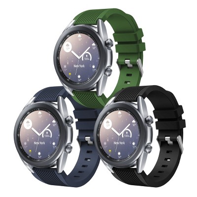 Insten 3-pack Band For Samsung Galaxy Watch 4 40mm 44mm / 4 Classic 42mm  46mm / Watch 3 41mm / Active 2 Replacement Wristbands 20mm  (black+blue+green) : Target