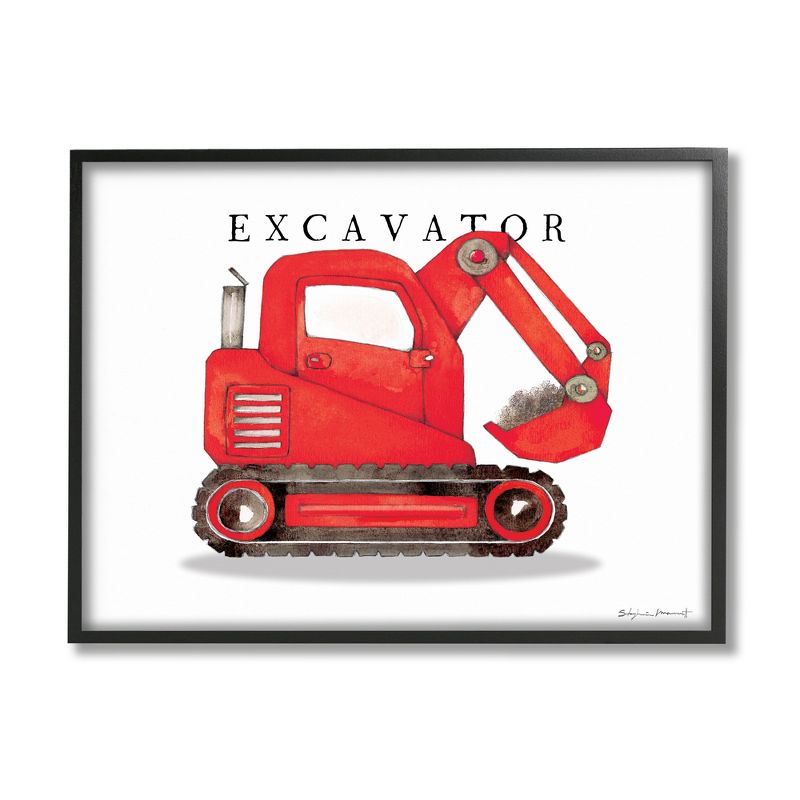 Stupell Industries Red Excavator Truck Traditional Construction Vehicle, 1 of 7