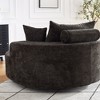 55 inch Black Chenille Foam Single Swivel Chair for Living Room Bedroom Lounge and Projection Room - 3 of 4