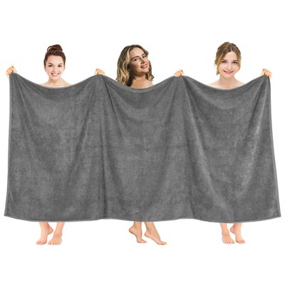 American Soft Linen 100% Cotton Oversized Bath Sheet, 40 in by 80 in Bath Towel Sheet, Dark Gray