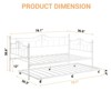 Twin Metal Daybed with Trundle, Heavy Duty Pull-Out Sofa Bed, Headboard & Easy Assembly, 500lbs Capacity - 2 of 4