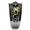 Slickblue Men’s Fashion Ring in Two-Tone Gold Stainless Steel, Black Synthetic Glass Stone, Modern Band, Sizes 8-13 - 4 of 4