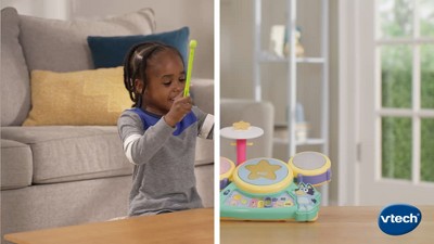 VTech Bluey - Batteria Interattiva (Versione Francese) - Giocattolo Musicale Per Bambini, Suoni E Luci, Non Adatto A < 36 Mesi - 6