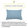 BreathableBaby Cotton Percale Pillowcase, For 13" x 18"/33 x 46 cm Toddler Pillow, Blue (2-Pack) - 2 of 4