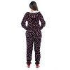 Just Love Womens One Piece Winter Holiday Adult Bodysuit Faux Shearling Lined Hoody Xmas Pajamas - 3 of 4