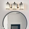 PAKOKULA Modern 19.7 in. 3 Light Black Bathroom Vanity Light with Crystal Glass Shade - 2 of 4