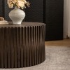 Sapphtopaz Modern Coffee Table Embossed Pattern Design Center Coffee Table Retro Side Table for Living Room, Bedroom, Natural - 4 of 4