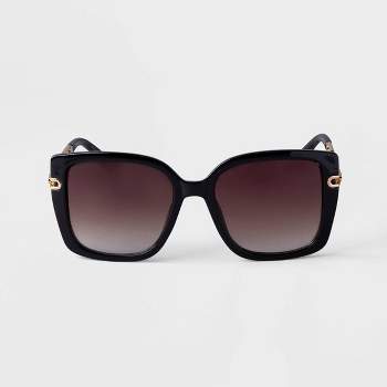 Women's Oversized Square Sunglasses - A New Day™ Black