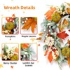 20 Inch Autumn Wreaths for Front Door, Pumpkin Wreath with Maple Leaves, Fall Wreath for Wall Window Outdoor Porch Thanksgiving Harvest Decor - 4 of 4
