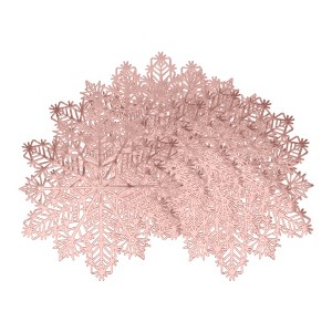 REGALWOVEN Set of 6 Snowflake Shape Placemats, Kitchen Table Mat, Seasonal Holiday Christmas Place Mats for Party Dining Table - 1 of 4
