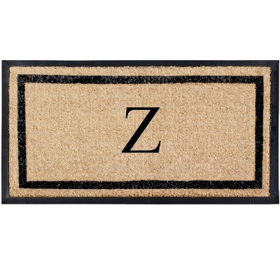 A1HC Natural Coir & Rubber Doormat for Outdoor Indoor Entrance, Long Lasting Easy to Clean Front Door Mat 24x48, Monogrammed