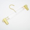 HomeCube USA Clear Acrylic Skirt Hangers with Gold Hooks & Clips, Elegant, Durable & Heavy Duty, Perfect For Home & Boutique Use, Side Design - 3 of 4