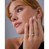14K Gold Plated Pear Love Eternity Rings for Women | Gold Cubic Zirconia Ring | Bridal Eternity Wedding Band Ring - 4 of 4