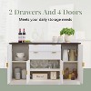 Buffet Sideboard Cabinet with Storage, Modern Buffet Table with Adjustable Shelves, Coffee Bar Cabinet with 2 Drawers & 4 Doors - 3 of 4