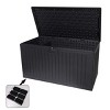 1pc Outdoor Storage Box, Weather-Resistant Resin Deck Bin with Lockable Lid & Tabletop Function for Patio & Garden Use - Coolbibila - 3 of 4