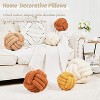 Knot Pillow Ball, Soft Home Decorative Round Throw Pillow, Handmade Knotted Plush Pillow, Round Boucle Pillow Cushion (8.6 Inches Ivory) - 4 of 4