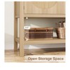 Farmhouse Console Table, 2 Rattan Doors & Shelf, Versatile Sofa Table for Kitchen, Hallway, Dining Room - 3 of 4