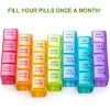 Sukuos Monthly Pill Organizer 28 Day Large Moisture-Resistant Vitamin & Supplement Case, Rainbow - 2 of 4